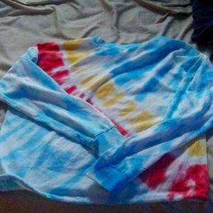 Large tie dye crewneck sweater